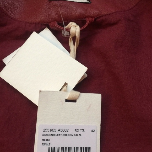 ALYSI  NEW DISTRESSED LEATHER Peplum Jacket 4 - Picture 7 of 7